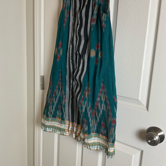 Teal Sleeveless women’s Striped Long Vest - Picture 5 of 11